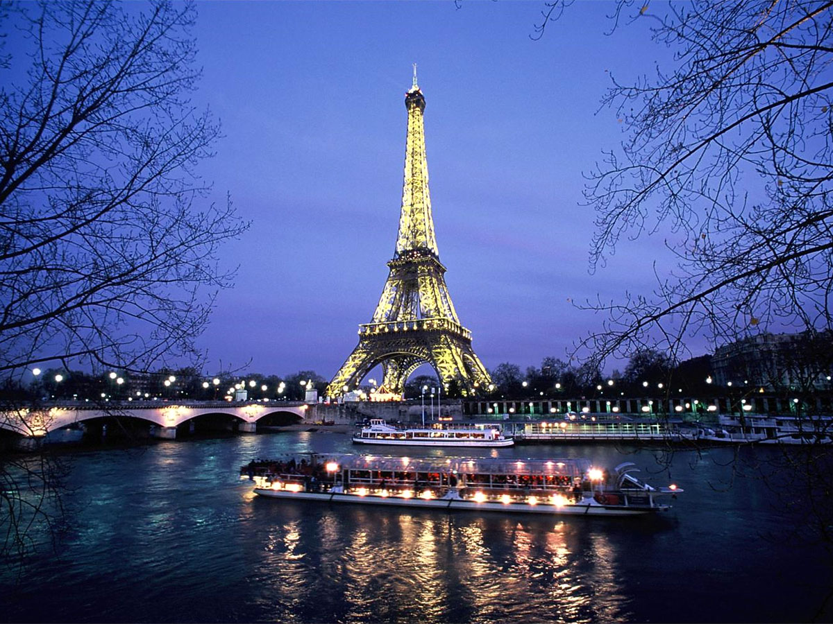 Boat ride in Paris by night